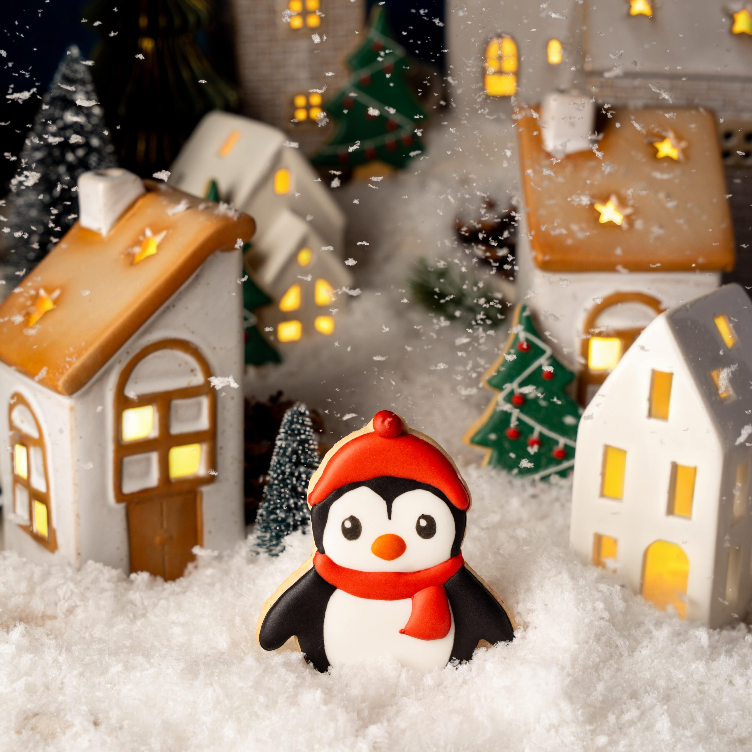 Sablé décoré pingouin de Noël